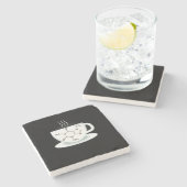 Chemische Koffeinmoleküle Steinuntersetzer (Seitenansicht)