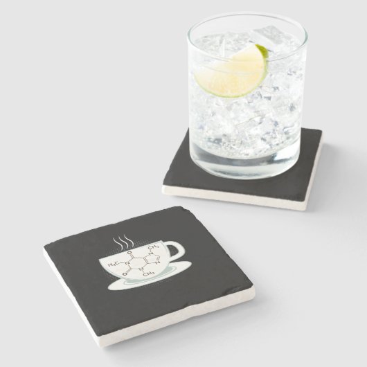 Chemische Koffeinmoleküle Steinuntersetzer (Seitenansicht)