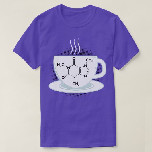 Chemische Koffeinmoleküle T-Shirt (Design vorne)
