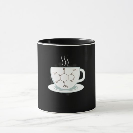Chemische Koffeinmoleküle Tasse (Zentrum)