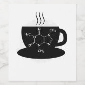 Chemische Koffeinmoleküle Weinetikett (Einzelnes Label)