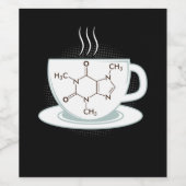 Chemische Koffeinmoleküle Weinetikett (Einzelnes Label)