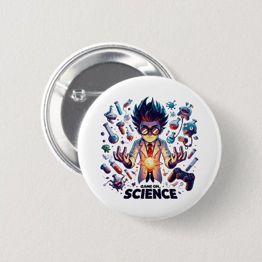 Chemische Konkektion Spiel on, Science Theme Button (Vorne & Hinten)