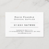 Chemische Lieferungen mit Foto des Inhabers Visitenkarte (Rückseite)