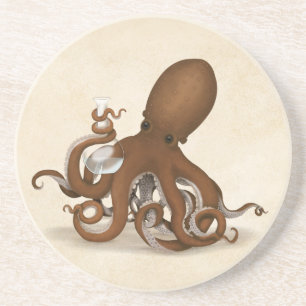 Chemische Oktopus mit Flask-Steampunk-Wissenschaft Getränkeuntersetzer
