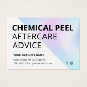 Chemische Peel Aftercare Instruction Card (Vorderseite)