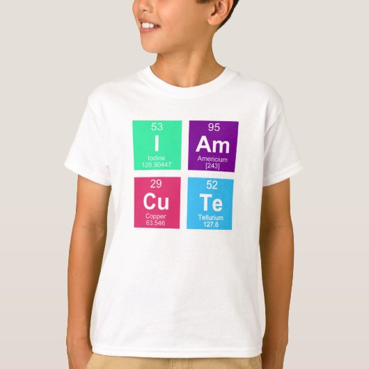 Chemische periodische Tabelle der Elemente: IAmCuT T-Shirt (Vorderseite)