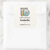 Chemische Prüfröhre und Beaker Funny Kitchen Quadratischer Aufkleber (Tasche)