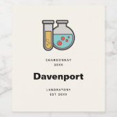 Chemische Prüfröhre und Beaker Funny Waking Weinetikett (Einzelnes Label)