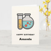 Chemische Prüfröhre und Beaker zum Geburtstag Karte (Gelbe Blume)