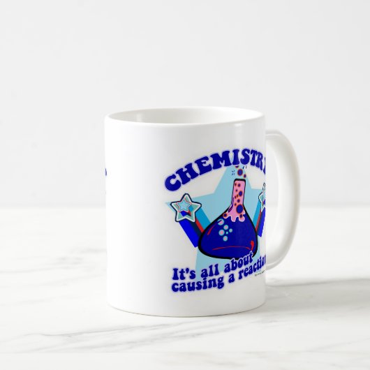 Chemische Reaktion Fun Chemie Science Cartoon Kaffeetasse (VorderseiteRechts)