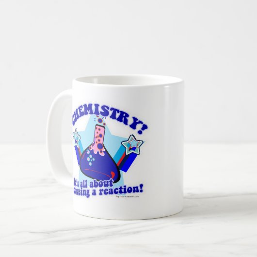 Chemische Reaktion Fun Chemie Science Cartoon Kaffeetasse (Vorderseite Links)