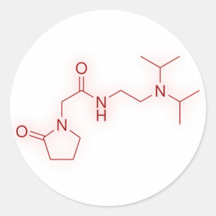Chemische Struktur von Pramiracetam Runder Aufkleber