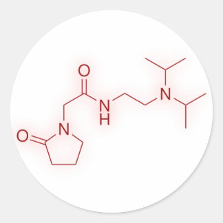 Chemische Struktur von Pramiracetam Runder Aufkleber