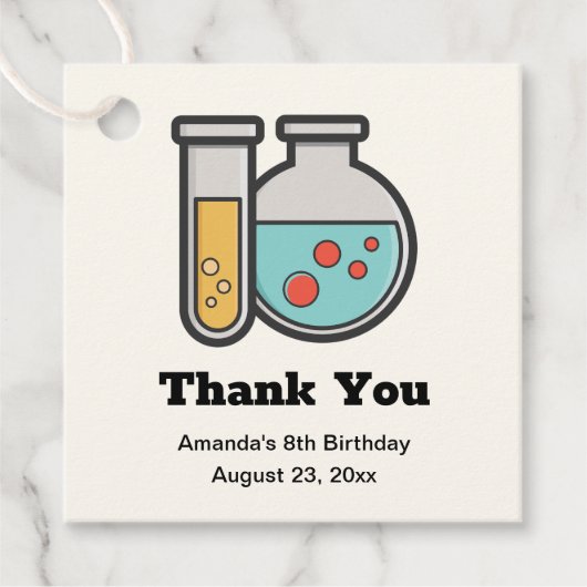 Chemische Teströhre und Beaker Geburtstag Vielen D Geschenkanhänger (Vorderseite)