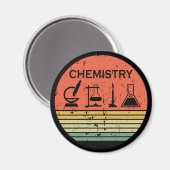 Chemische Vintage Retrostreifen-Muster Magnet (Vorderseite/Rückseite)