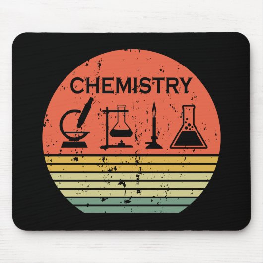 Chemische Vintage Retrostreifen-Muster Mousepad (Vorne)