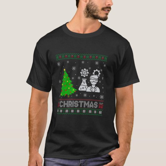 Chemischer Ingenieur Xmas Tree Lighting Ugly Chris T-Shirt (Vorderseite)
