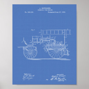 Chemischer Motor 1893 Patentart Blueprint Poster