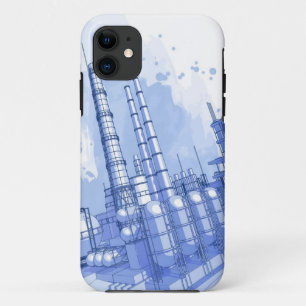 Chemischer Pflanzen- u. Watercolorhintergrund Case-Mate iPhone Hülle