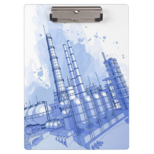 Chemischer Pflanzen- u. Watercolorhintergrund Klemmbrett