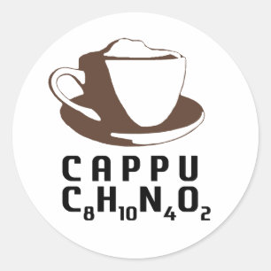Chemisches Cappuccino Runder Aufkleber