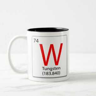 Chemisches Element Kachel W Wolfram Zweifarbige Tasse