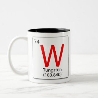 Chemisches Element Kachel W Wolfram Zweifarbige Tasse