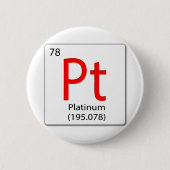 chemisches Element Pt - Platin Button (Vorderseite)
