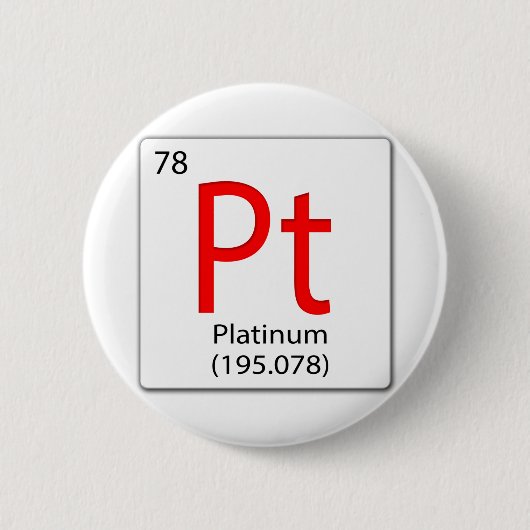chemisches Element Pt - Platin Button (Vorderseite)