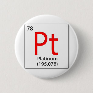 chemisches Element Pt - Platin Button
