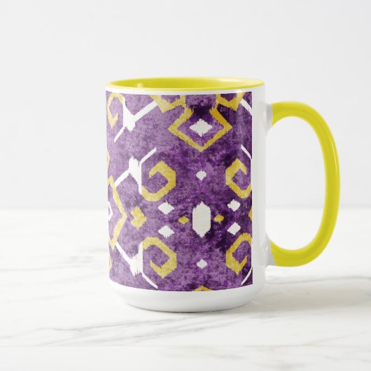 Chemisches lila Ikat-Stammmuster Tasse (Rechts)