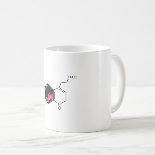 Chemisches Molekül mit Weltraumsicht Kaffeetasse (VorderseiteRechts)