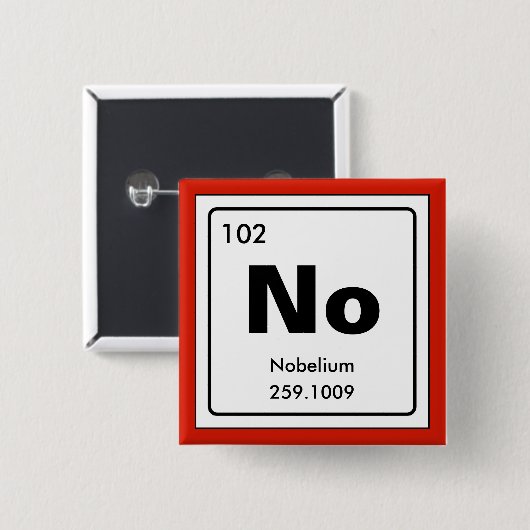 Chemisches Periodensystem der Elemente: Nein Button (Vorne & Hinten)