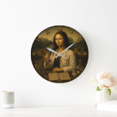 Chemist Funny Mona Lisa Chemistry Lab Gift Große Wanduhr (Zuhause)
