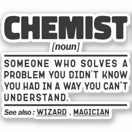Chemist Noun Science Lover Labrador Techniker Funn Aufkleber (Vorderseite)