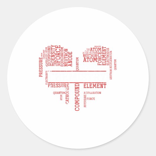 Chemist Valentines Day Gift Science Chemistry  Runder Aufkleber (Vorderseite)