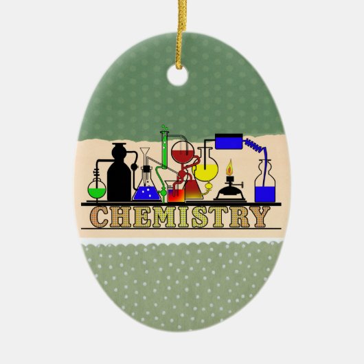 CHEMISTRISCHE BEAKERS UND FLASKS-LOGO KERAMIKORNAMENT (Vorne)