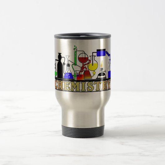 CHEMISTRISCHE BEAKERS UND FLASKS-LOGO REISEBECHER (Mittel)