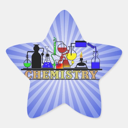 CHEMISTRISCHE BEAKERS UND FLASKS-LOGO Stern-Aufkleber (Vorderseite)
