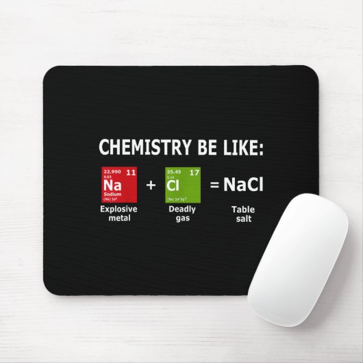 Chemistry Be Like Nacl Mousepad (Mit Mouse)