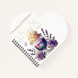 Chemistry Birthday Celebration Flask and Floral Ca Notizblock