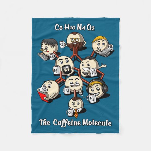 Chemistry Caffeine Molecule Funny Science Geek Cof Fleecedecke (Vorderseite)