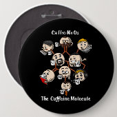 Chemistry Caffeine Molecule Science Coffee Geek Button (Vorne & Hinten)