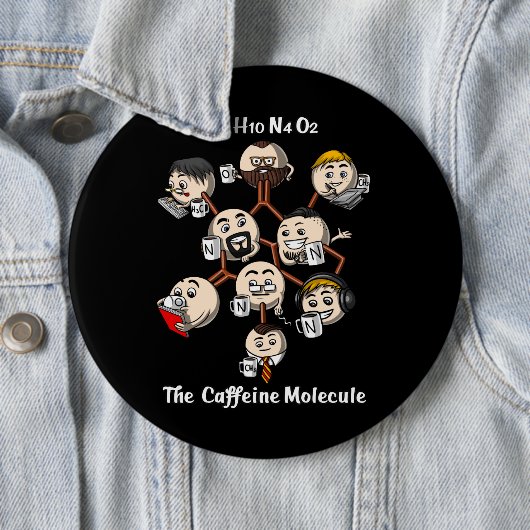 Chemistry Caffeine Molecule Science Coffee Geek Button (Beispiel)