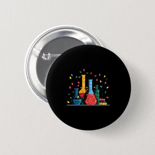 Chemistry Christmas Lights Lover Chemist Science L Button (Vorne & Hinten)