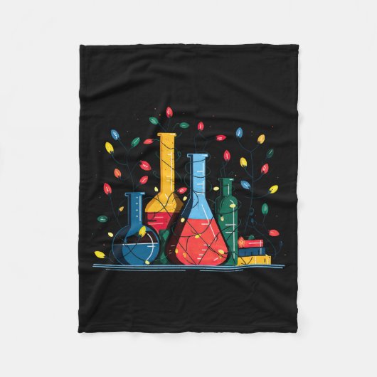 Chemistry Christmas Lights Lover Chemist Science L Fleecedecke (Vorderseite)
