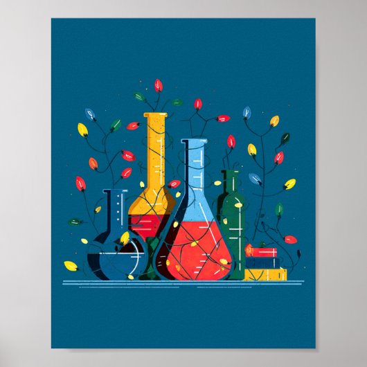 Chemistry Christmas Lights Lover Chemist Science L Poster (Vorne)