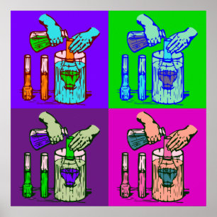 Chemistry Displacement Pop Art Poster
