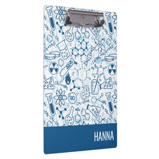 Chemistry Doodle Pattern Klemmbrett (Rechts)
